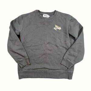 Jiberish Embroidered Skiing Ski Logo Crew Neck Grey Sweatshirt Womens Size Large